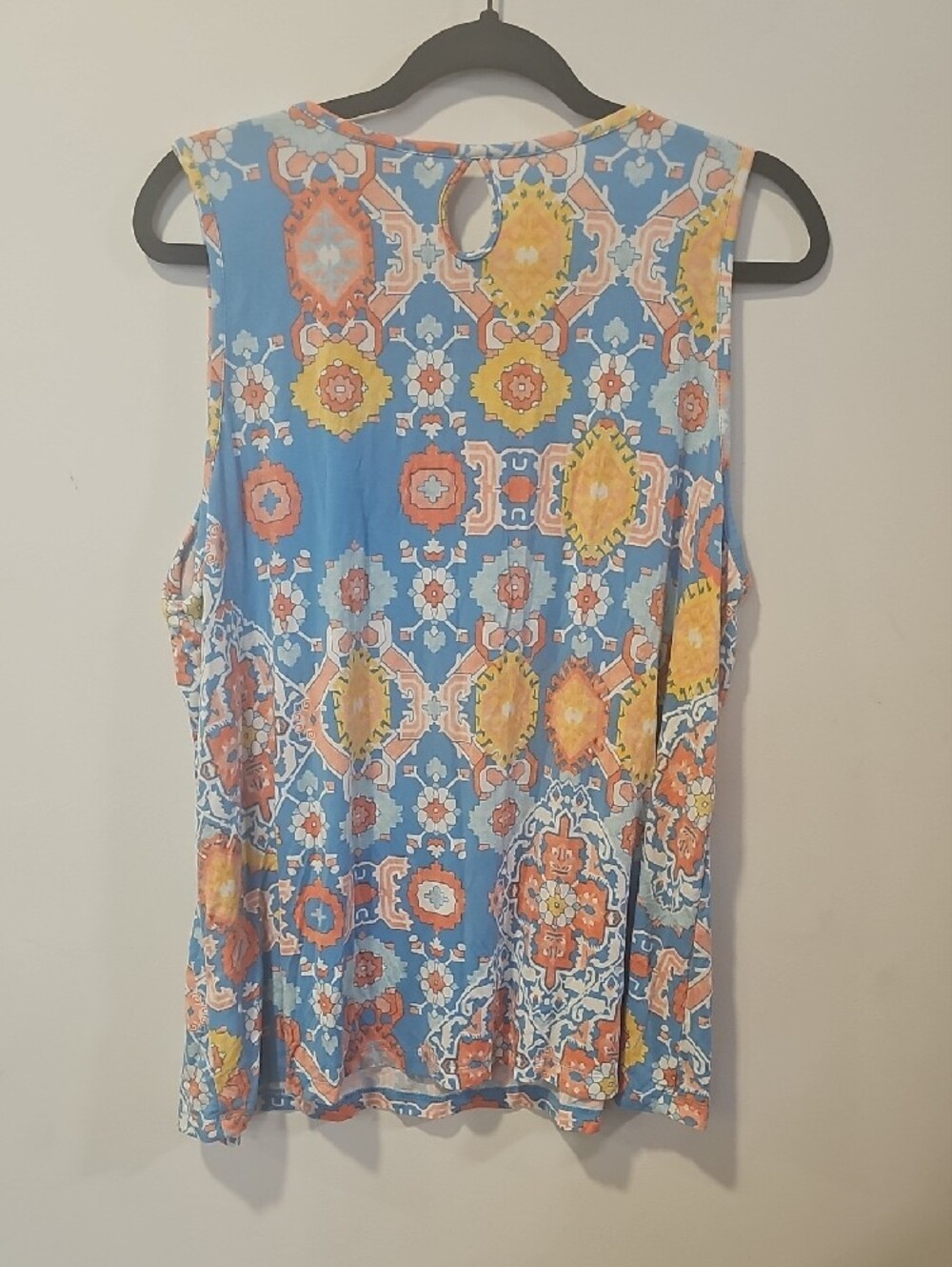 Ruby Rd. Blue Multi-Print Sleeveless Tank - Picture 3 of 3
